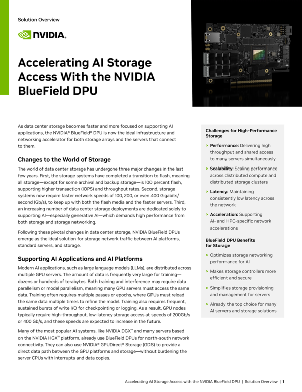 Accelerating Ai Storage Access With The Nvidia Bluefield Dpu