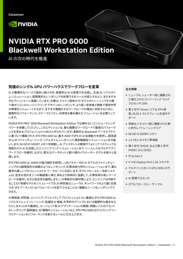 NVIDIA RTX PRO 6000 Blackwell Workstation Edition