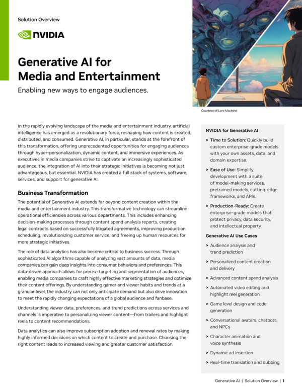 Generative AI in Media and Entertainment